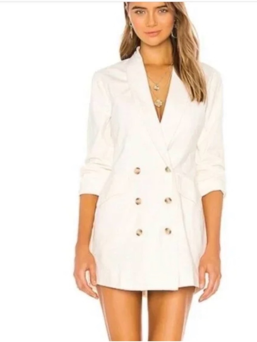 l*space White Double-Breasted Blazer Dress